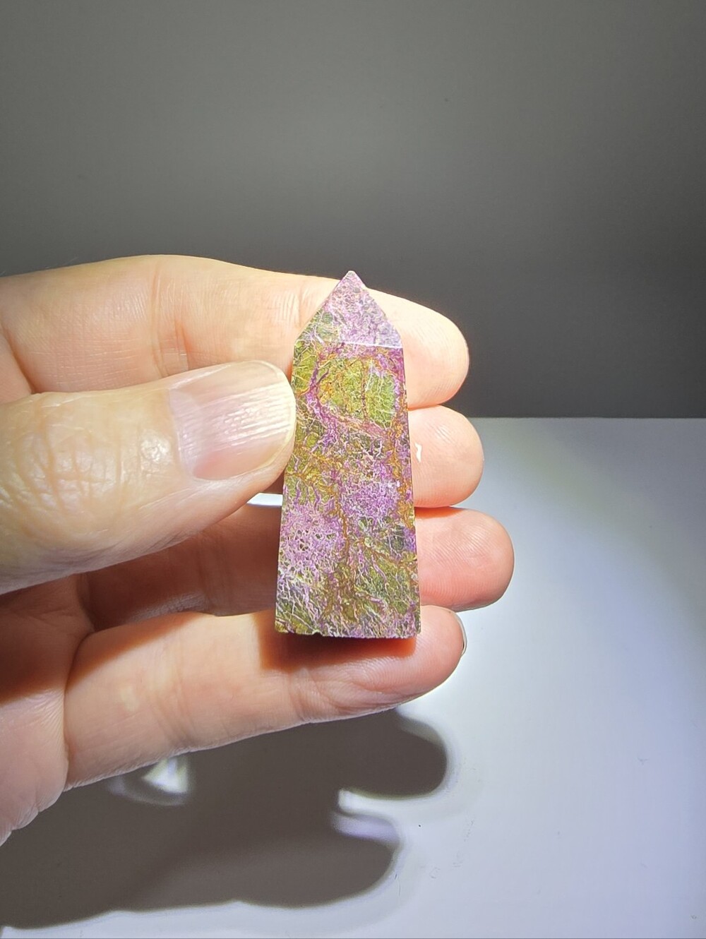 Pink and Green Stone Obelisk Tower
